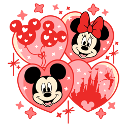 Mickey And Minnie Valentines Balloon Castle SVG