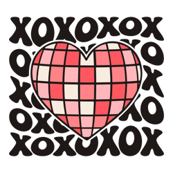 Retro Valentine Xoxo Heart SVG