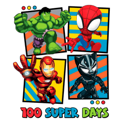 Retro Spiderman Hero 100 Super Days PNG