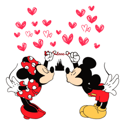 Disney Mickey Minnie Kiss Love Valentine Ca1stle SVG