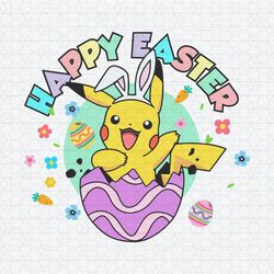 Pikachu Bunny Ear Happy Easter SVG