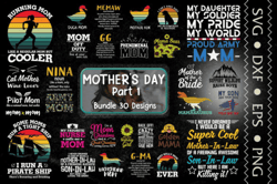 30 Funny Quotes For Mother's Day And Mom Birthday SVG Bundle