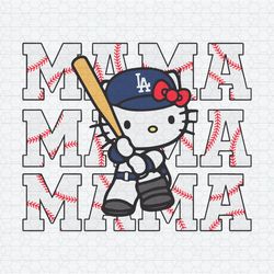 Hello Kitty Mama La Dodgers Baseball SVG