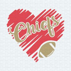 Kc Chiefs Heart SVG Chiefs Scribble Heart SVG Kc Chiefs Football SVG