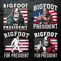 Retro Bigfoot For President SVG PNG Bundle