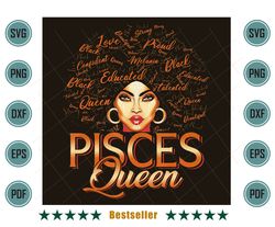 Black Girl Birthday Pisces Queen Png