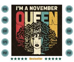 Black Girl Im A November Queen Png