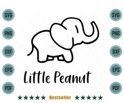 Little Peanut Cute Elephant Baby Kid Toddler Svg