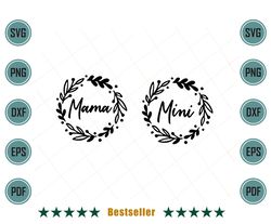 Mama Mini Floral Family Matching Svg
