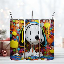 Funny Snoopy Tumbler Design, Colorful Snoopy 20oz, 20oz Skinny Tumbler Instant Download