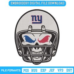 Skull Helmet New York Giants Logo NFL Embroidery Design