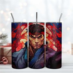 Street Fighter 6 Ryu Stained Glass Tumbler Design Instand Download File Digital