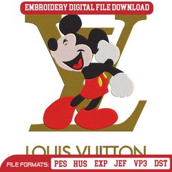 Louis Vuitton Mickey Cartoon Logo Embroidery Disney File Machine Embroidery