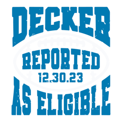Decker Reported As Eligible Detroit SVG1