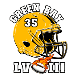 Super Bowl Lviii Green Bay Football Helmet SVG