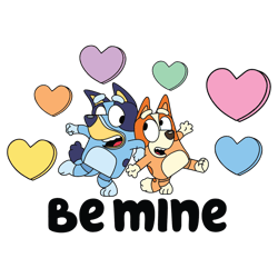 Be Mine Bluey Bingo Valentine Couple SVG