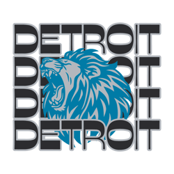 Retro Detroit Lions Football Logo SVG