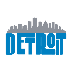 Vintage Detroit Lions Skyline SVG