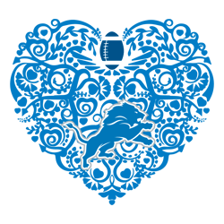 Retro Nfl Detroit Lions Heart SVG