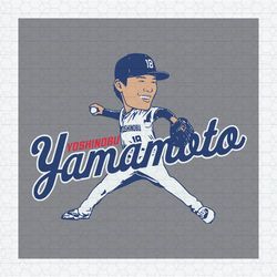 Yoshinobu Yamamoto Caricature Mlb Player SVG