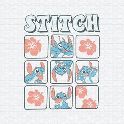 Retro Floral Stitch Disney Character SVG