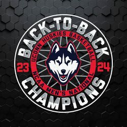 Back To Back Champions Uconn Huskies Basketball SVG
