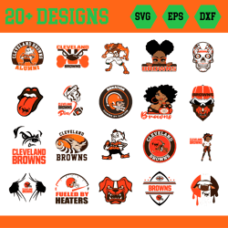 19 Files Cleveland Browns Svg Bundle, Browns Football Clipart, Cleveland Browns Girl