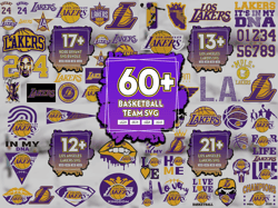 60 Files Los Angles Lakers Basketball Team Svg Bundle, Lakers Svg