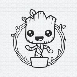 Baby Groot Outline Guardians Of The Galaxy SVG
