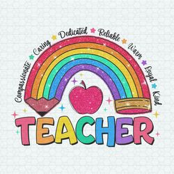 Glitter Teacher Rainbow Pencil PNG