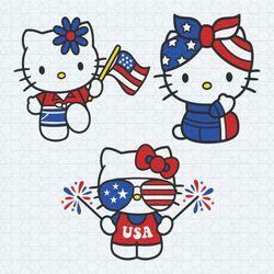 Patriotic Hello Kitty Bundle SVG Sanrio SVG Hello Kitty SVG