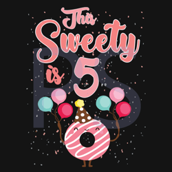 This Sweety 5th Birthday Girl Donut Svg, Birthday Svg, Donut Svg, 5th Birthday Svg, 5 Years Old Svg, 5 Years Old Birthda