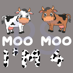 Birthday Moo Moo Im 4 Svg, Birthday Svg, Cute Cow Svg, Cow Svg, Cow Lover Svg, 4th Birthday Svg, Birthday Gifts Svg, Bir