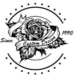 Black Rose Since 1990 Svg, Trending Svg, Black Rose Svg, Ribbon Svg, Grunge Rose Svg, Rose Vintage Svg, Rose Flower Svg,