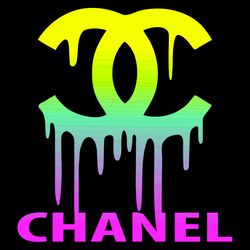 Chanel Drip Logo Svg, Trending Svg, Chanel Logo Svg, Chanel Brand Svg, Rainbow Logo Svg, Fashion Brand Svg, Chanel Svg,