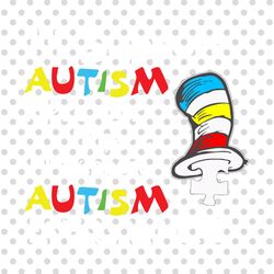 ill support autism here or there ill support autism anywhere png, the cat in the hat png, autism awareness hat png, subl