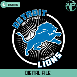 Detroit Lions NFC North Champions 2023 Svg Digital Download