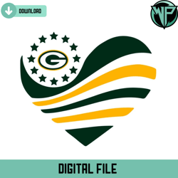 Green Bay Packers Heart Svg Digital Download1