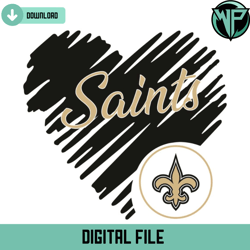 Heart New Orleans Saints Svg Digital Download