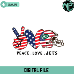 Independence Day Peace Love New York Jets Svg