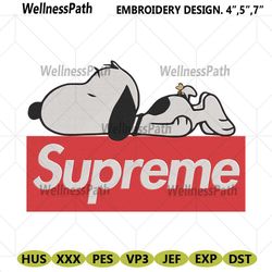 Supreme And Snoopy Logo Embroidery Design Download