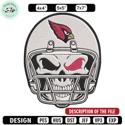 Arizona Cardinals Skull Helmet embroidery design, Arizona Cardinals embroidery, NFL embroidery, logo sport embroidery 1