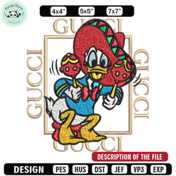 Daisy Donald Duck Gucci Embroidery design, Disney cartoon Embroidery, cartoon design, Embroidery File, Instant download