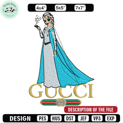 Elsa Gucci logo Embroidery design, Elsa Gucci logo Embroidery, cartoon design, Embroidery File, Digital download