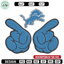 Foam Finger Detroit Lions embroidery design, Lions embroidery, NFL embroidery, sport embroidery, embroidery design