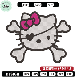 Hello kitty logo Embroidery Design, Hello kitty Embroidery, Embroidery File, Anime Embroidery, Digital download 1