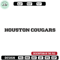Houston Cougars logo embroidery design, NCAA embroidery, Sport embroidery,logo sport embroidery,Embroidery design