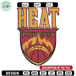 Miami Heat logo embroidery design, NBA embroidery,Sport embroidery, Embroidery design,Logo sport embroidery