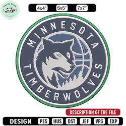 Minnesota Timberwolves logo embroidery design, NBA embroidery, Sport embroidery,Embroidery design,Logo sport embroidery