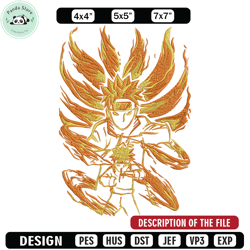 Naruto kyuubi Embroidery Design, Naruto Embroidery, Embroidery File, Anime Embroidery, Anime shirt, Digital download